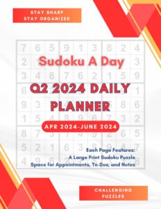 Sudoku A Day 2024 Q2 Planner